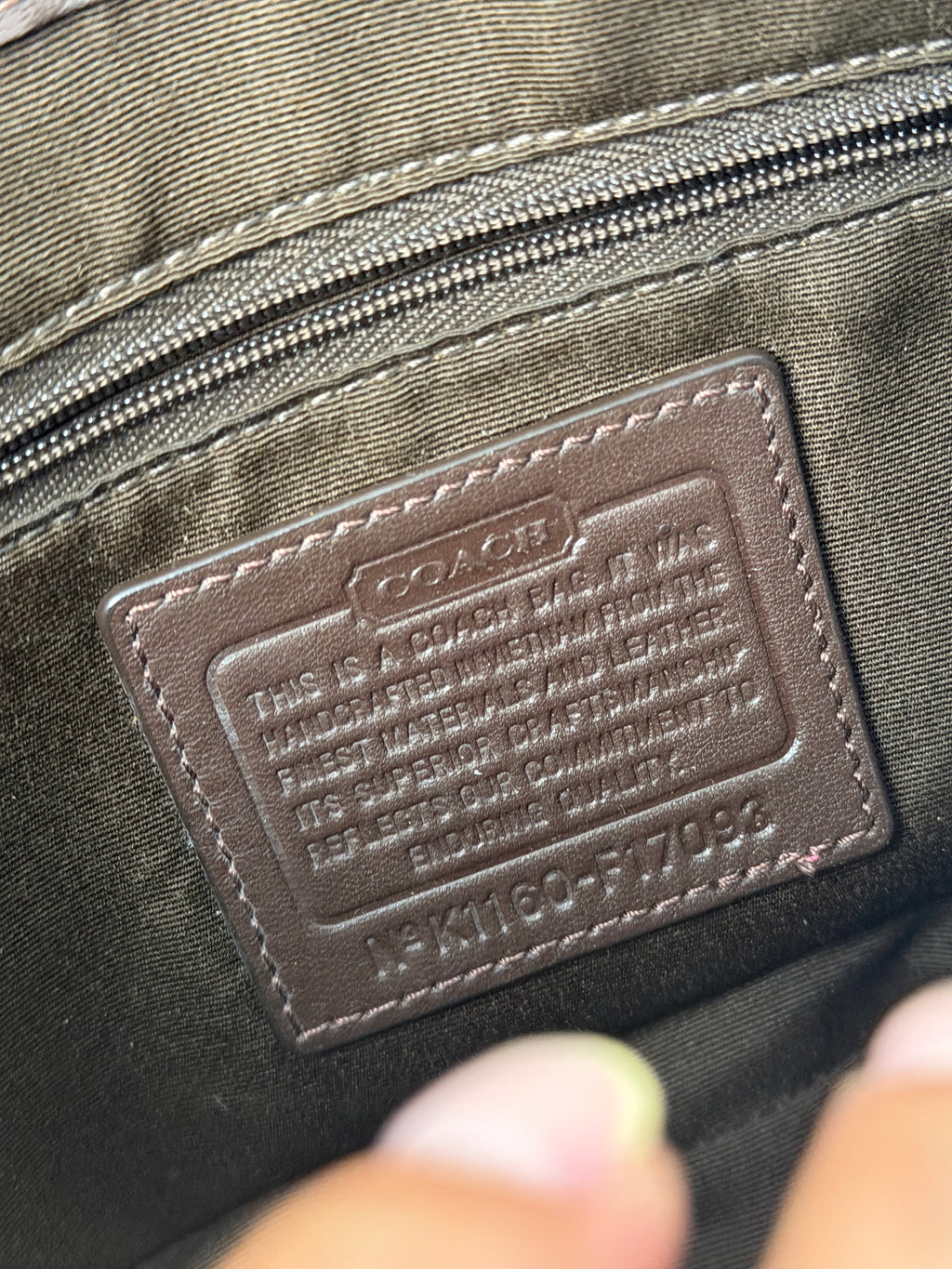 Coach F17093 Soho Signaure Brown Monogram Shoulder Bag Leather Trim