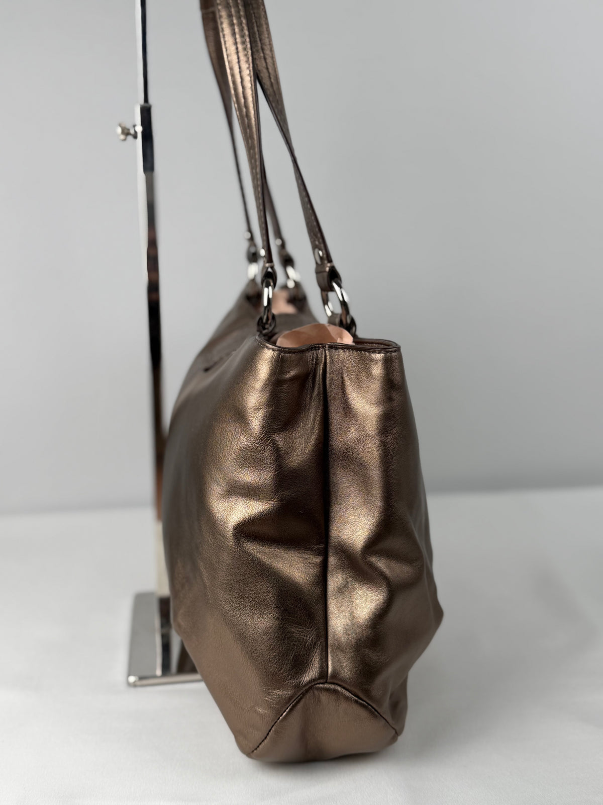 Coach F18751 Soho Metallic Leather Shoulder Tote Bag