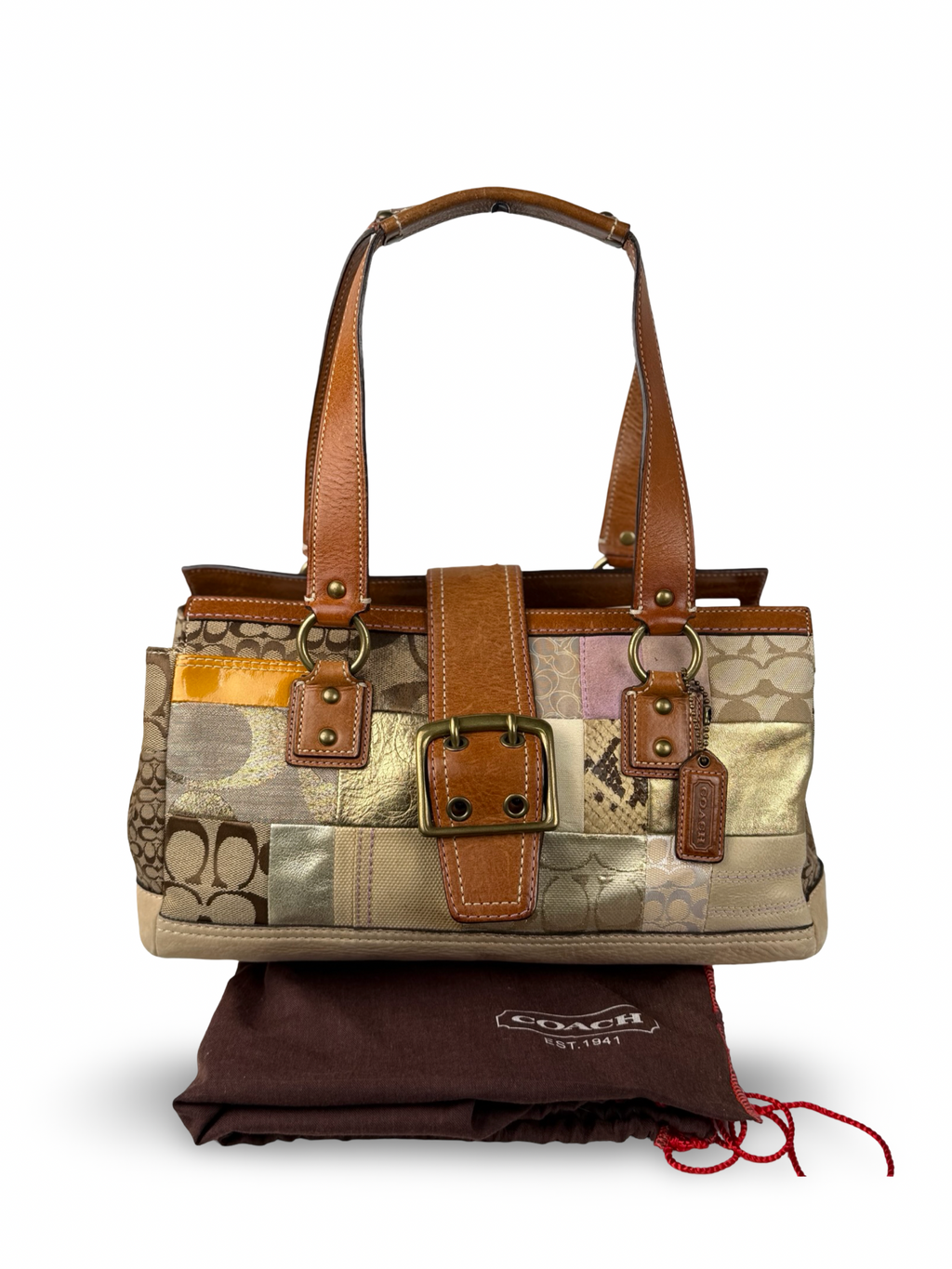 Coach 10004 Rare Soho Multicolour Suede/Leather/Canvas Patchwork Shoulder Bag&nbsp;