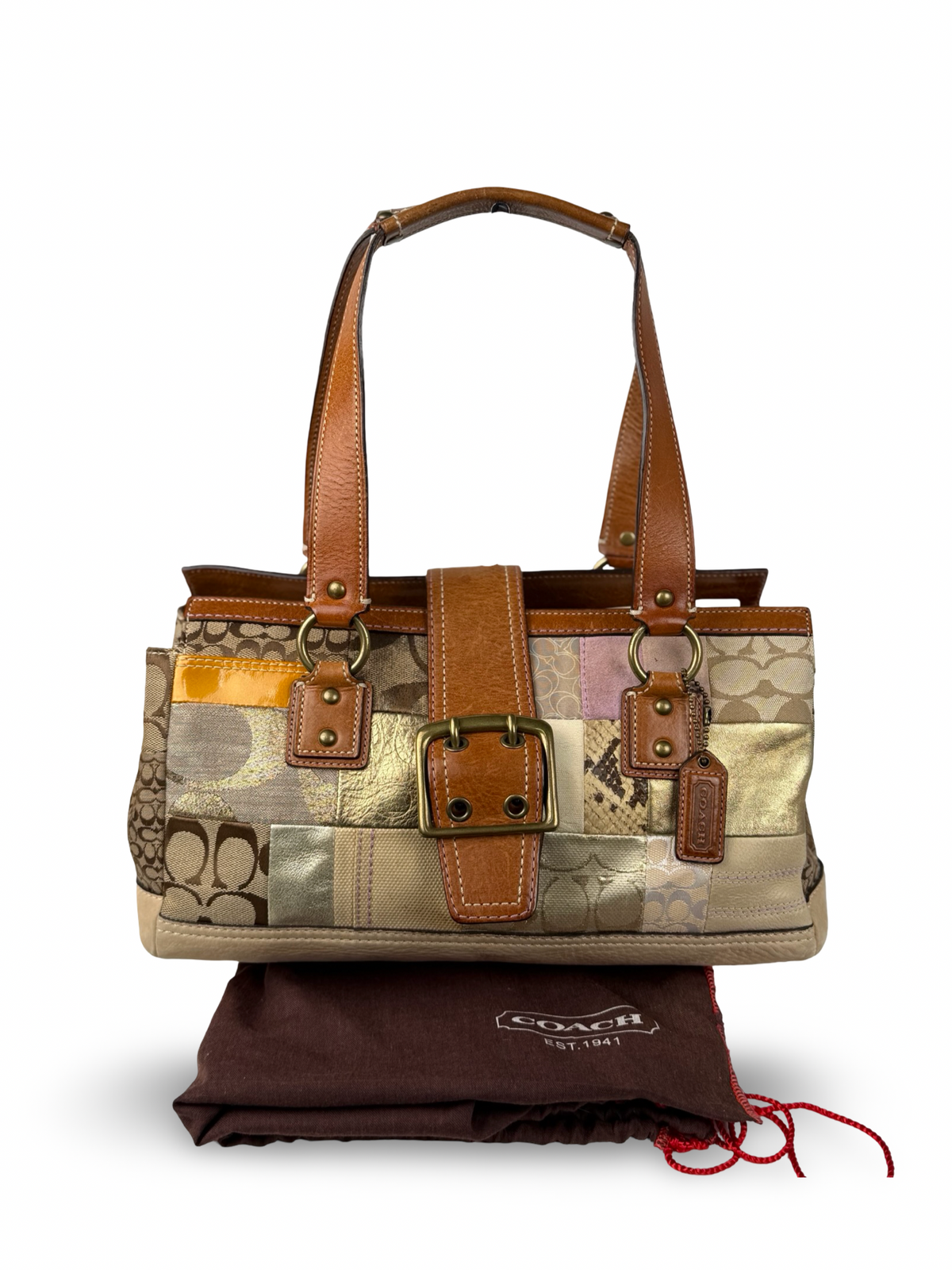 Coach 10004 Rare Soho Multicolour Suede/Leather/Canvas Patchwork Shoulder Bag&nbsp;