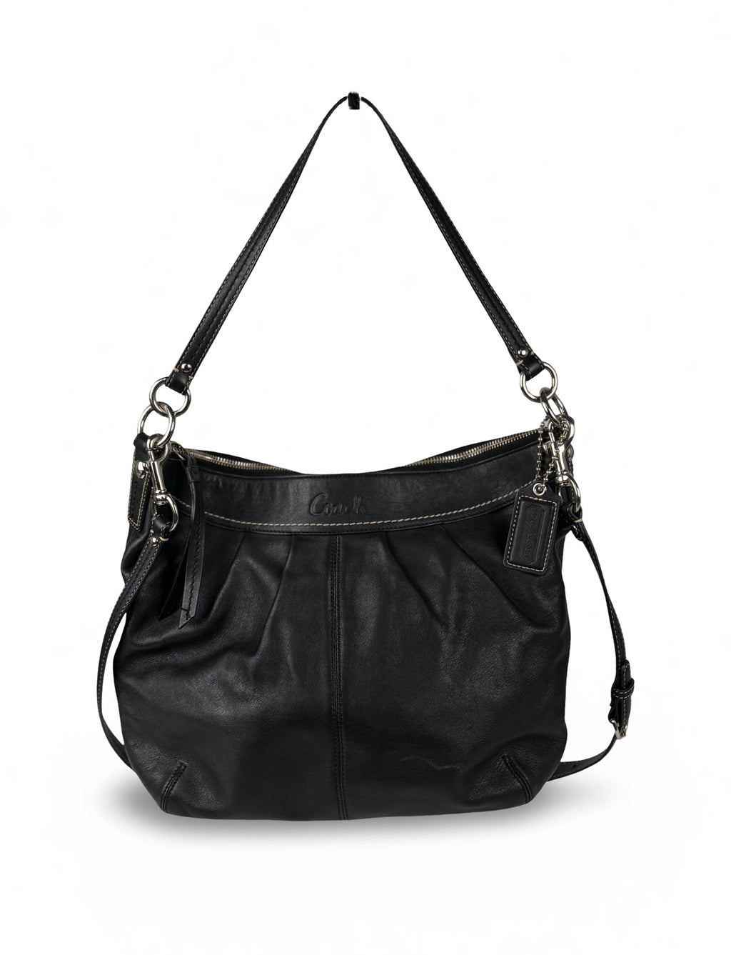 Coach F13764 Black Leather Shoulder Bag