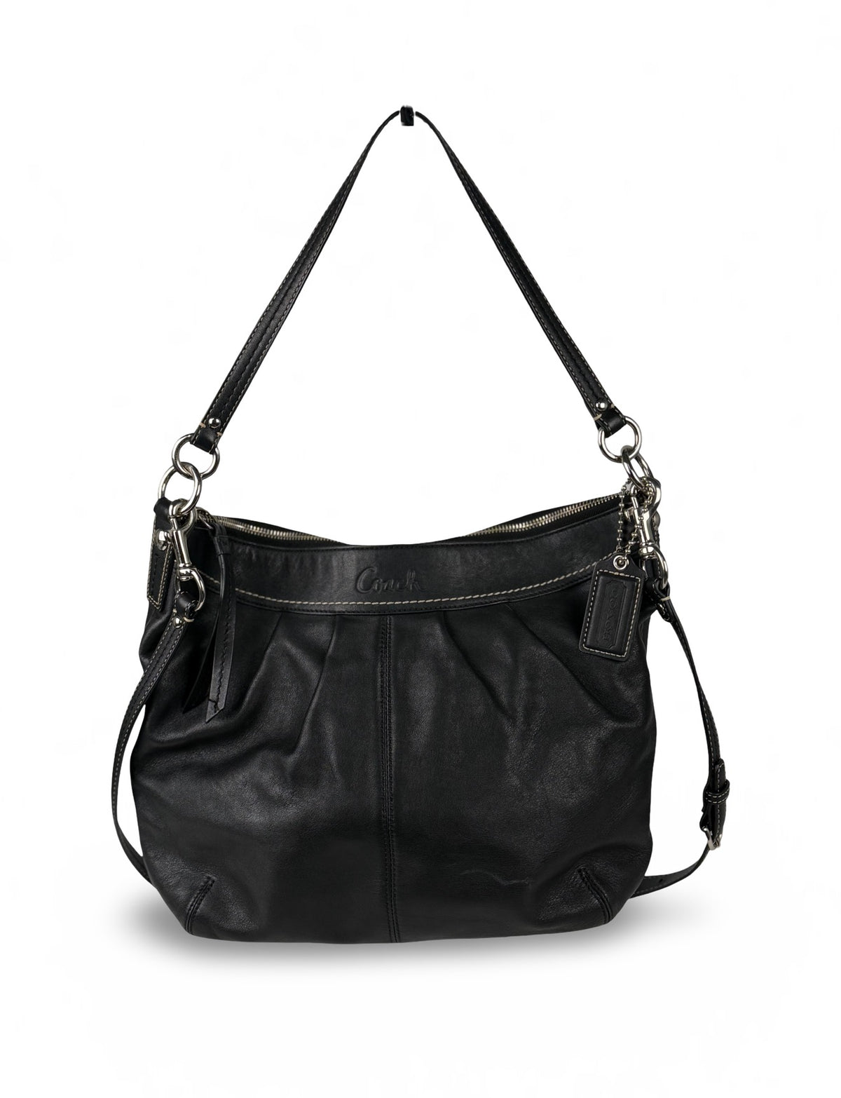 Coach F13764 Black Leather Shoulder Bag